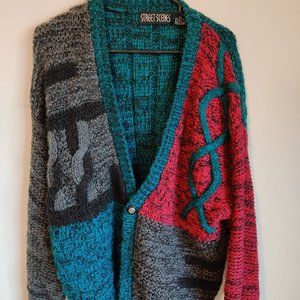 Street Scenes Vintage Oversized Cardigan